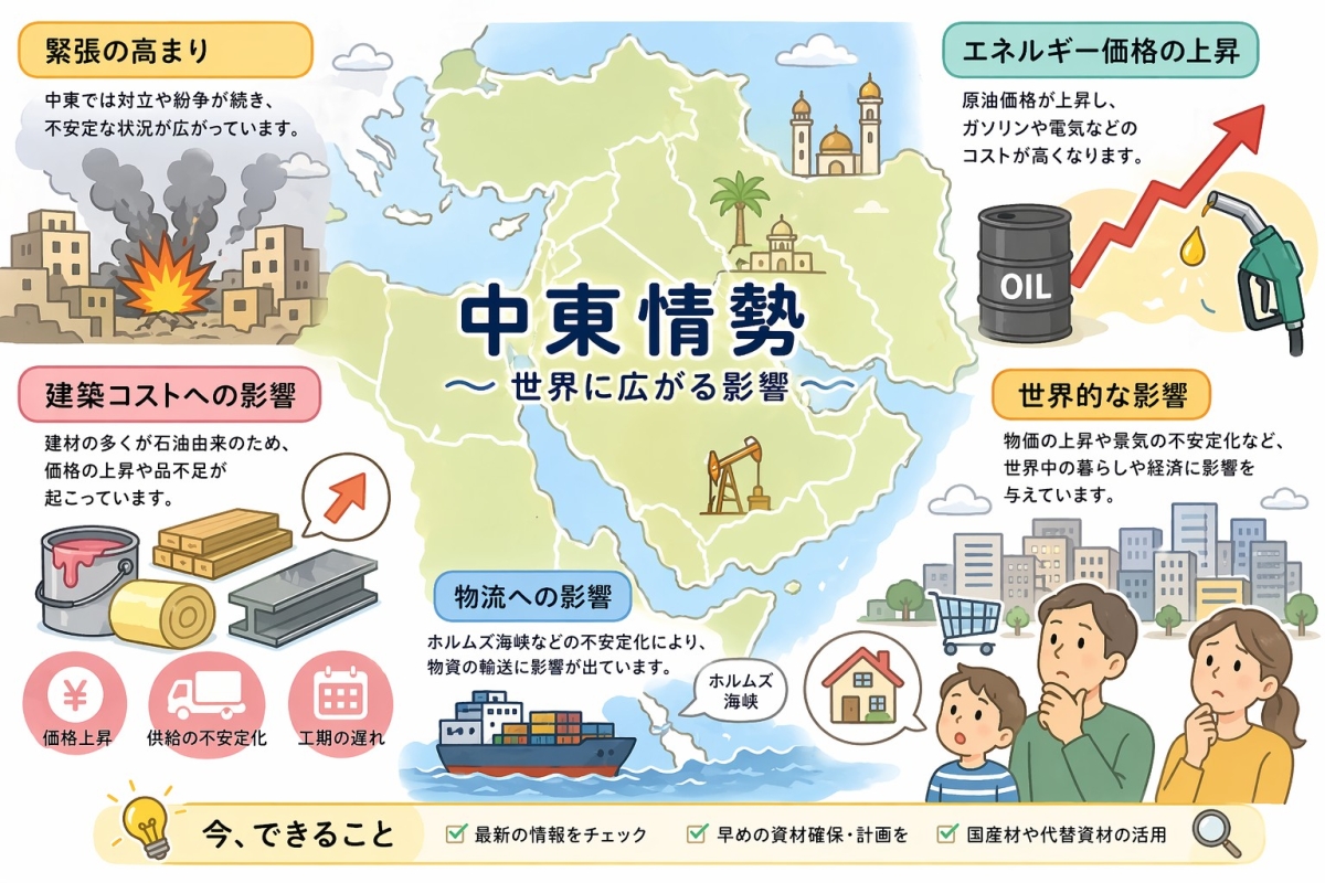 中東情勢が家づくりに与える影響とは。